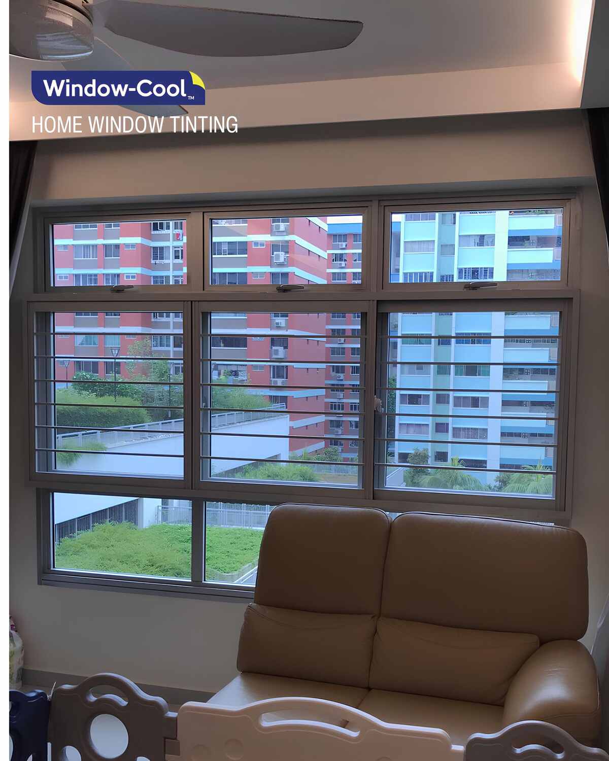 Solar Window Film for HDB Home Living Hall Windows - Home Window Film Tint