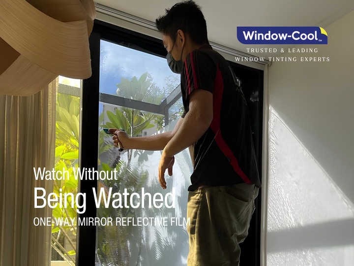 One way mirror window tinted reflective film