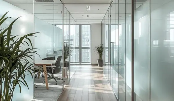 Privacy Frosted Film for Office Meeting Rooms, Glass Partitions, Entrance Doors, and Conference Areas – Enhances Privacy and Professional Aesthetics